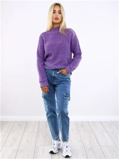 Noisy May Purple / Amaranth Purple Siesta L/S High Neck Knit 8 Noisy May Purple / Amaranth Purple Siesta L/S High Neck Knit -Noisy May Shop 29362 2