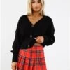 Saint Genies Red Tartan Pleated Skort -Noisy May Shop 29386