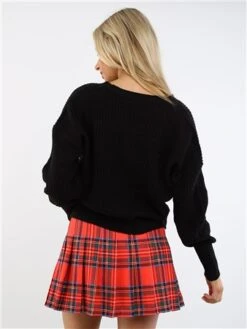 Saint Genies Red Tartan Pleated Skort -Noisy May Shop 29386 3