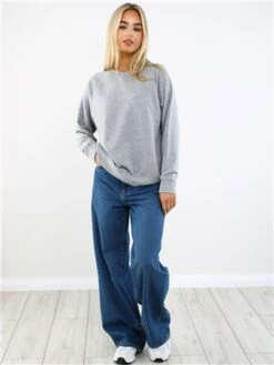 Brave Soul Silver Grey Crew Neck Sweater -Noisy May Shop 29388 2