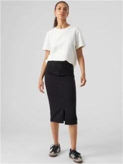 Veromoda Black Denim Lina Denim Skirt -Noisy May Shop 29397 2