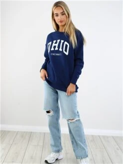 The Frolic Navy Crew Ohio Sweat -Noisy May Shop 29398 2