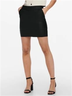 Only Black Faux Leather Base Skirt -Noisy May Shop 29402 2