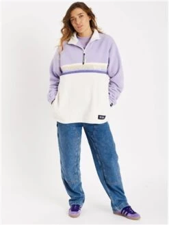 Harper & Lewis Lavender/Cream 1/4 Zip One Eighty -Noisy May Shop 29412 2