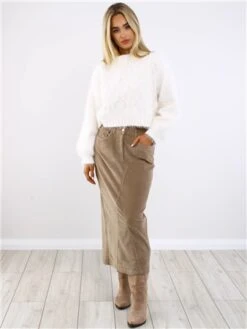 Glamorous Off White Knit Long Sleeve Jumper -Noisy May Shop 29480 2