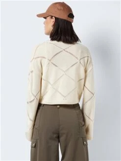 Noisy May Pearled Ivory June Cropped Knitted Pullover -Noisy May Shop 29493 3