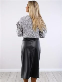 Pieces Black Lea Faux Leather Skirt -Noisy May Shop 29536 3