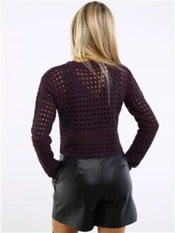 Missy Empire Purple Reese Crochet Crop Top -Noisy May Shop 29540 3