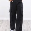 Saint Genies Black Cargo Trousers