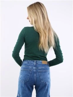 Pieces Trekking Green Ruka Ribbed Top -Noisy May Shop 29550 3