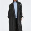Only Black / Black Freja Faux Leather Trenchcoat