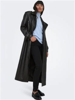 Only Black / Black Freja Faux Leather Trenchcoat -Noisy May Shop 29554 2