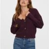 Veromoda Red / Winetasting Lea Knitted Cardigan -Noisy May Shop 29555