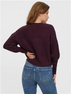 Veromoda Red / Winetasting Lea Knitted Cardigan -Noisy May Shop 29555 3