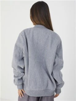 Brave Soul Grey Marl Zip Through Bomber Style Jacket -Noisy May Shop 29571 3