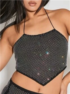 Saint Genies Black Strappy Diamante Detail Top -Noisy May Shop 29662 1