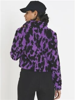 Brave Soul Purple Combo Teddy Brooke Zip Fleece -Noisy May Shop 29665 3