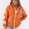 Daisy Street Orange Teddy Floral Fleece 1 Daisy Street Orange Teddy Floral Fleece -Noisy May Shop 29698