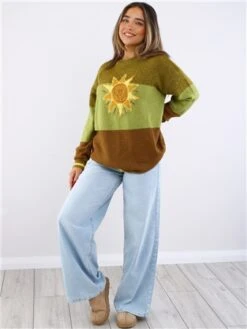Daisy Street Green Sun Knit Jumper -Noisy May Shop 29704 2