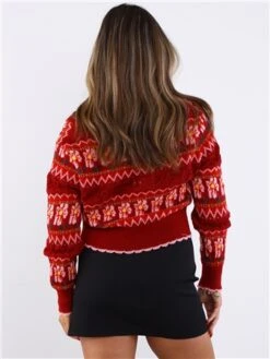 Dv8 Burgundy Floral Cardigan -Noisy May Shop 29705 3