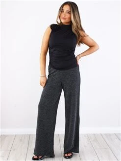 Pieces Black / Black Lina Hw Wide Pants -Noisy May Shop 29706 2